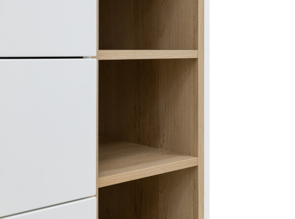 Dresser XL with 3 drawers and 3 open shelves Indy White/Natural