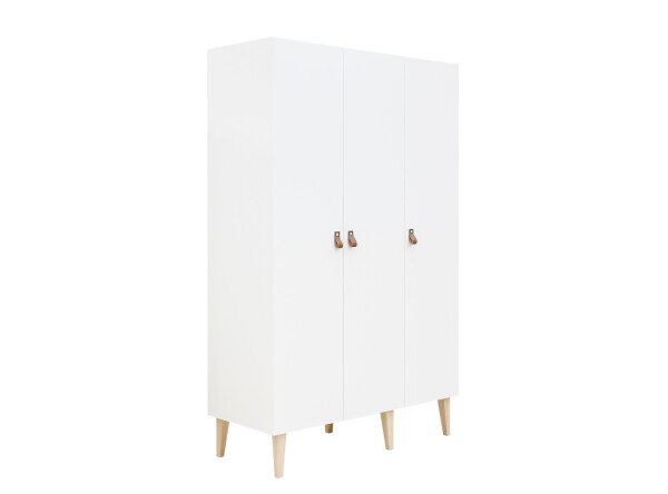 Indy 3 piece nursery furniture set XL with bench bed White/Natural