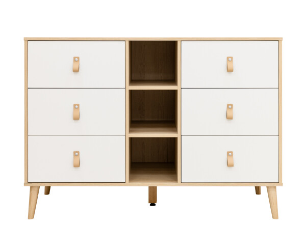Jort 2 piece nursery furniture set XL with bench bed White/Natural