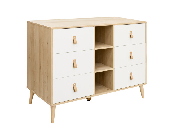 Jort 2 piece nursery furniture set XL with bench bed White/Natural