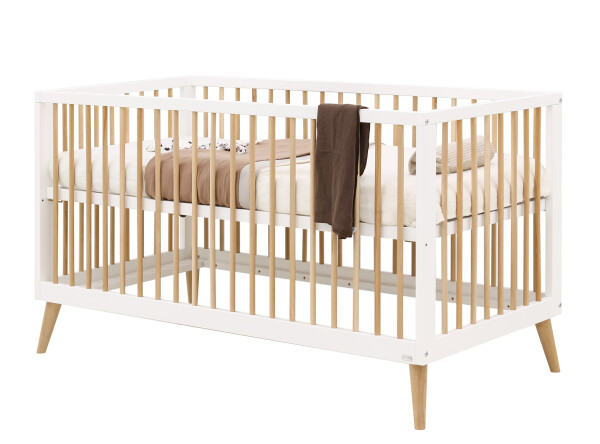 Jort 3 piece nursery furniture set XL with bench bed White/Natural