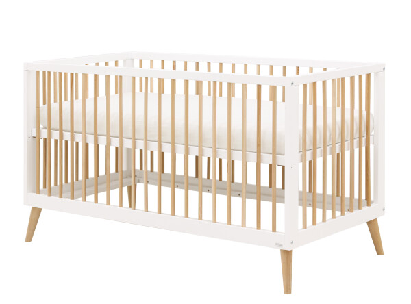 Jort 3 piece nursery furniture set XL with bench bed White/Natural