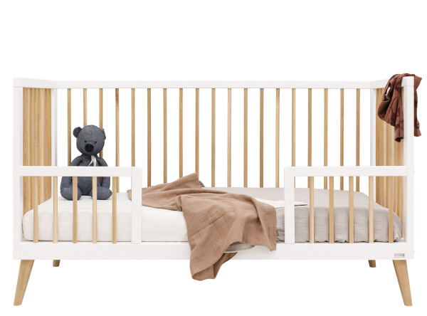 Jort 3 piece nursery furniture set XL with bench bed White/Natural