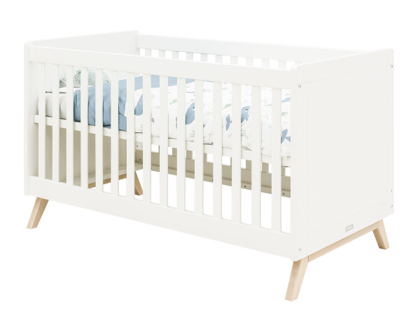 Fenna 2 piece nursery furniture set with bench bed White/Natural