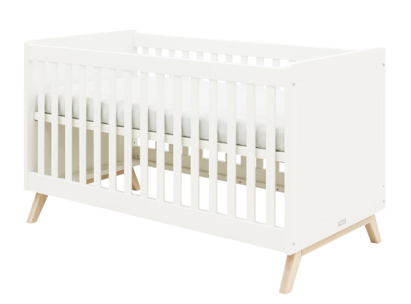 Fenna 2 piece nursery furniture set with bench bed White/Natural
