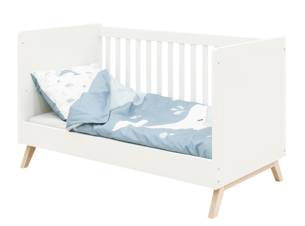 Fenna 2 piece nursery furniture set with bench bed White/Natural