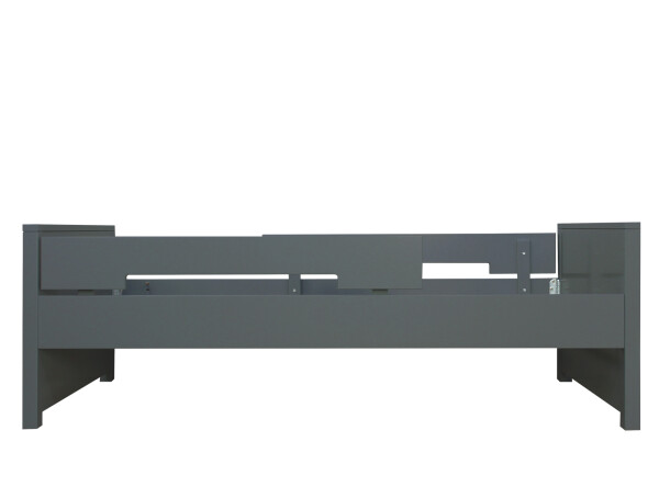 Bed 90x200 incl. 2 protection racks Jonne Deep Grey
