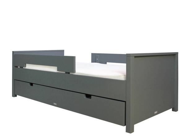 Bed 90x200 incl. 2 protection racks Jonne Deep Grey