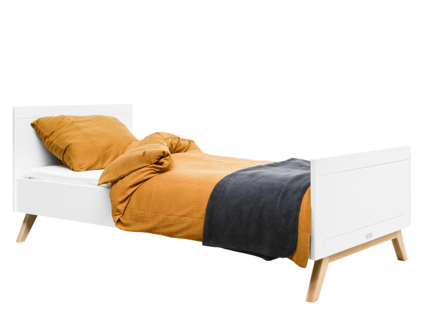 Bed 90x200 Fenna White/Natural