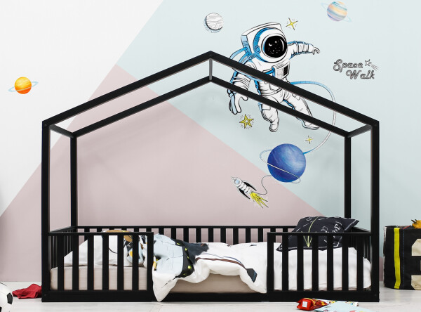 House bed 90x200 Robin Matt Black