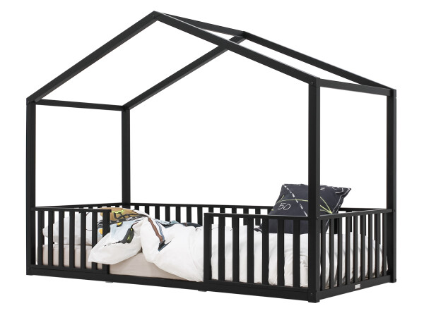 House bed 90x200 Robin Matt Black