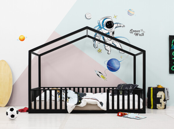 House bed 90x200 Robin Matt Black