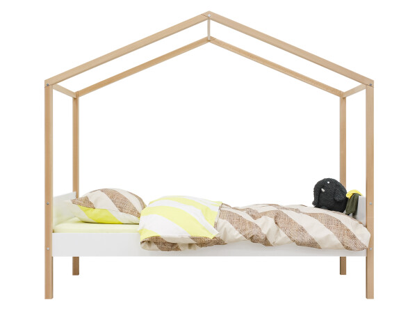 House bed 90x200 Liam White/Natural