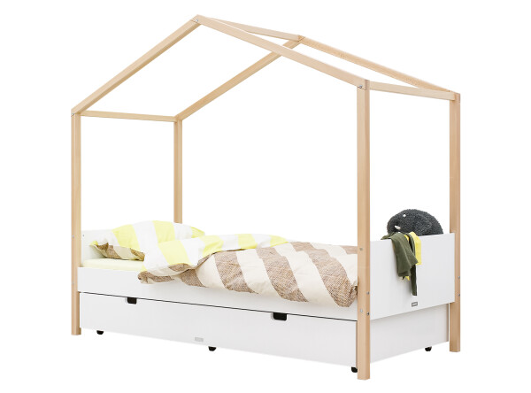 Huisbed 90x200 Liam Wit/Naturel