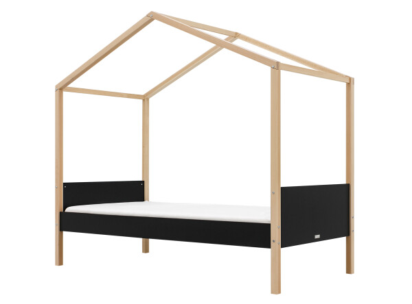 House bed 90x200 Liam Matt Black/Natural