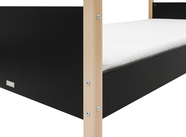House bed 90x200 Liam Matt Black/Natural