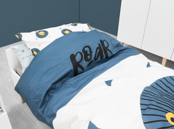Bed 90x200 Indy White/Natural (excl. bottom)