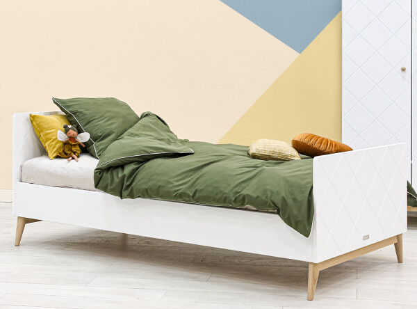 Cama 90x200 Paris Blanco/Roble