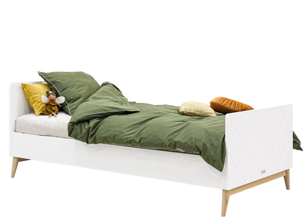 Bed 90x200 Paris Wit/Eiken