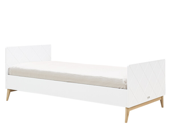 Bed 90x200 Paris Wit/Eiken
