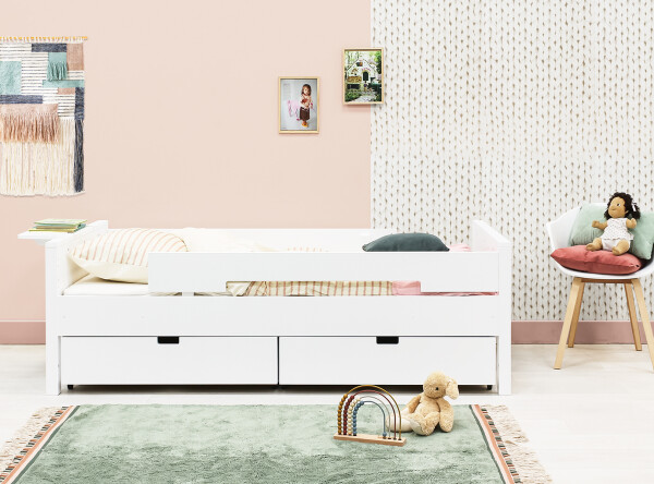 Bed 90x200 incl. 2 protection sides Combiflex White