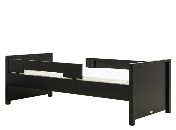 Bed 90x200 incl. 2 protection racks Jonne Matt Black