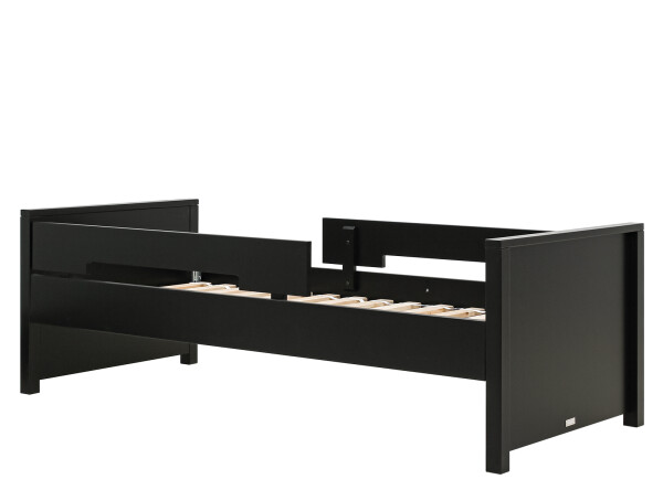 Bed 90x200 incl. 2 protection racks Jonne Matt Black