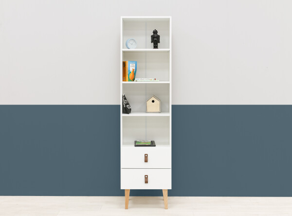 Bookcase 190 cm Indy White/Natural