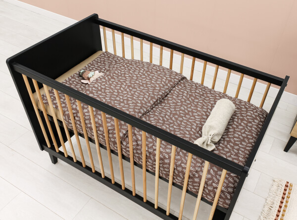 Bed 60x120 Xem Matt Black/Oak