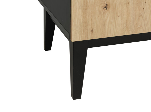 2-door wardrobe Xem Matt Black/Oak
