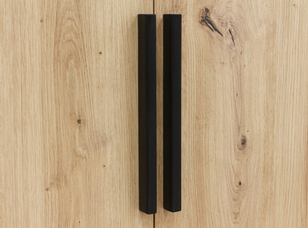 3-door wardrobe Xem Matt Black/Oak