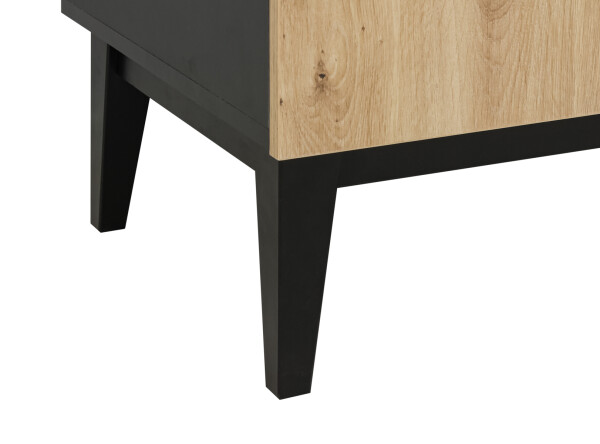 3-door wardrobe Xem Matt Black/Oak
