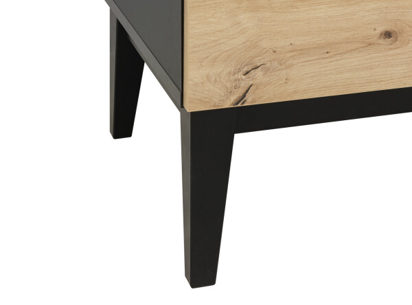 Dresser with 3 drawers Xem Matt Black/Oak