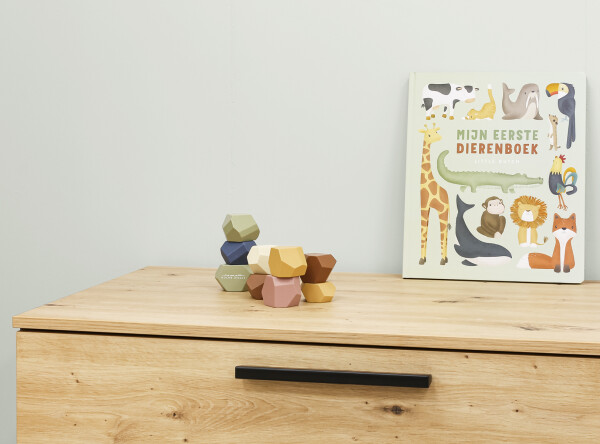 Dresser with 3 drawers Xem Matt Black/Oak