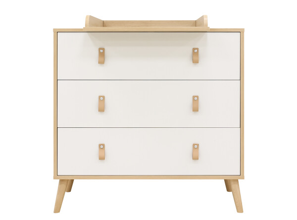 Dresser with 3 drawers Jort White/Natural