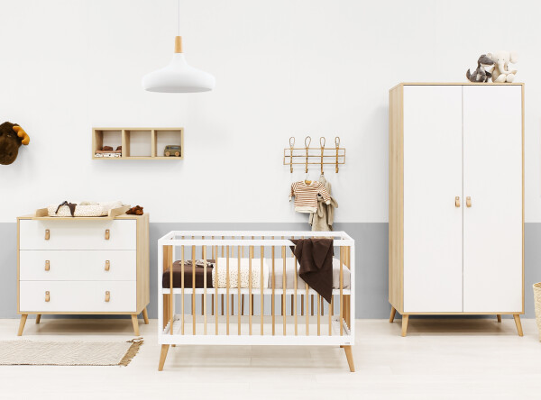 Dresser with 3 drawers Jort White/Natural