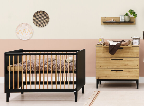Xem 2-part nursery Matt Black/Oak