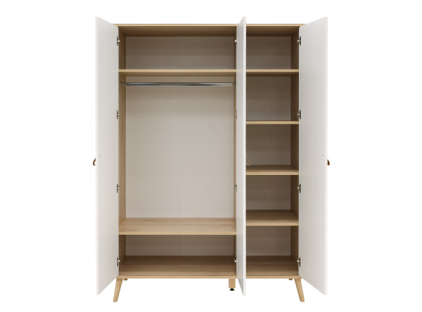 3-door wardrobe Jort White/Natural