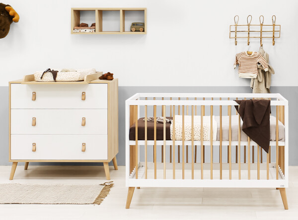 Jort 2-pieza baby roon Blanco/Natural