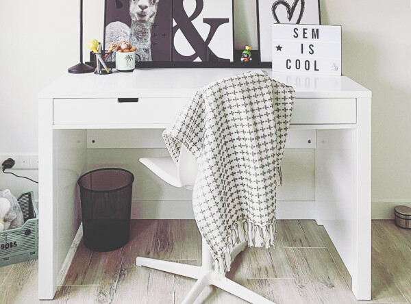 Writing desk with 2 drawers Mix & Match White