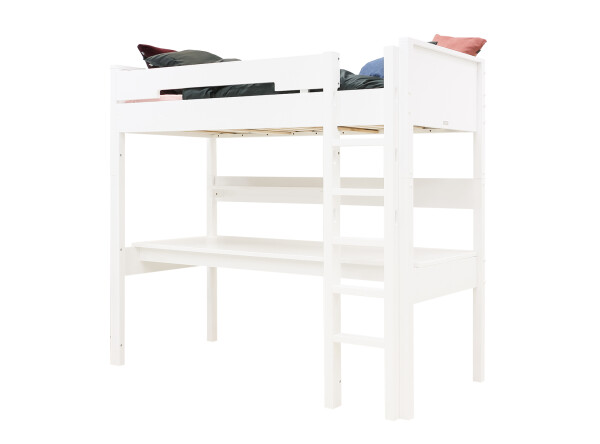 High sleeper XL 90x200 with straight stairs Combiflex White