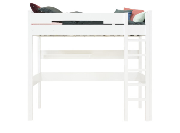 High sleeper XL 90x200 with straight stairs Combiflex White