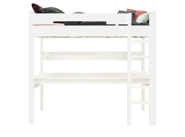 High sleeper XL 90x200 with straight stairs Combiflex White