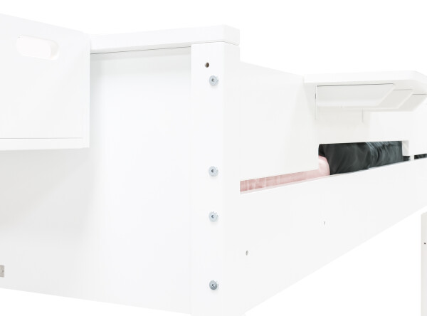 High sleeper XL 90x200 with straight stairs Combiflex White