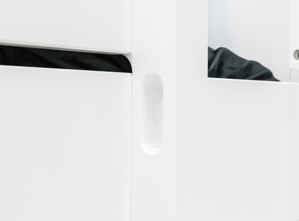 Cama alta XL 90x200 con escalera vertical Combiflex Blanco
