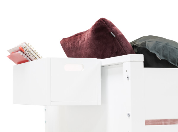 High sleeper XL 90x200 with straight stairs Combiflex White