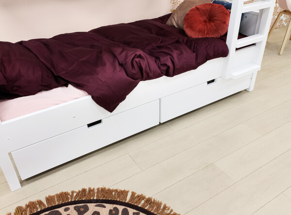 Bunkbed 90x200 with straight stairs Combiflex White