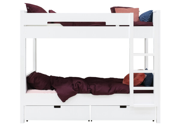 Bunkbed 90x200 with straight stairs Combiflex White