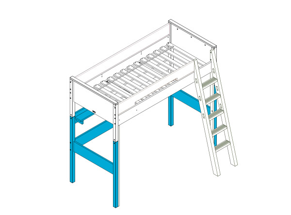 Support set high sleeper XL Combiflex White