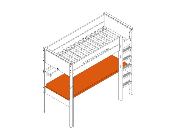 Table de bureau lit mezzanine XL Combiflex Blanc